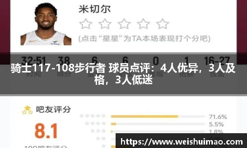 骑士117-108步行者 球员点评：4人优异，3人及格，3人低迷
